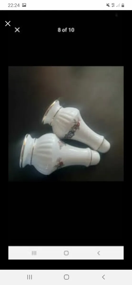 Royal  bone china salt/pepper,  vase and ring dish - Image 2