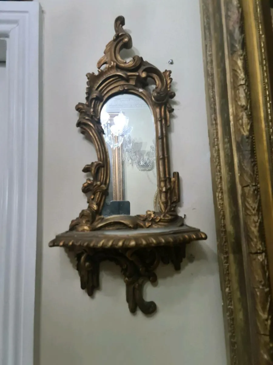 Antique mirrored wall sconces - Image 1