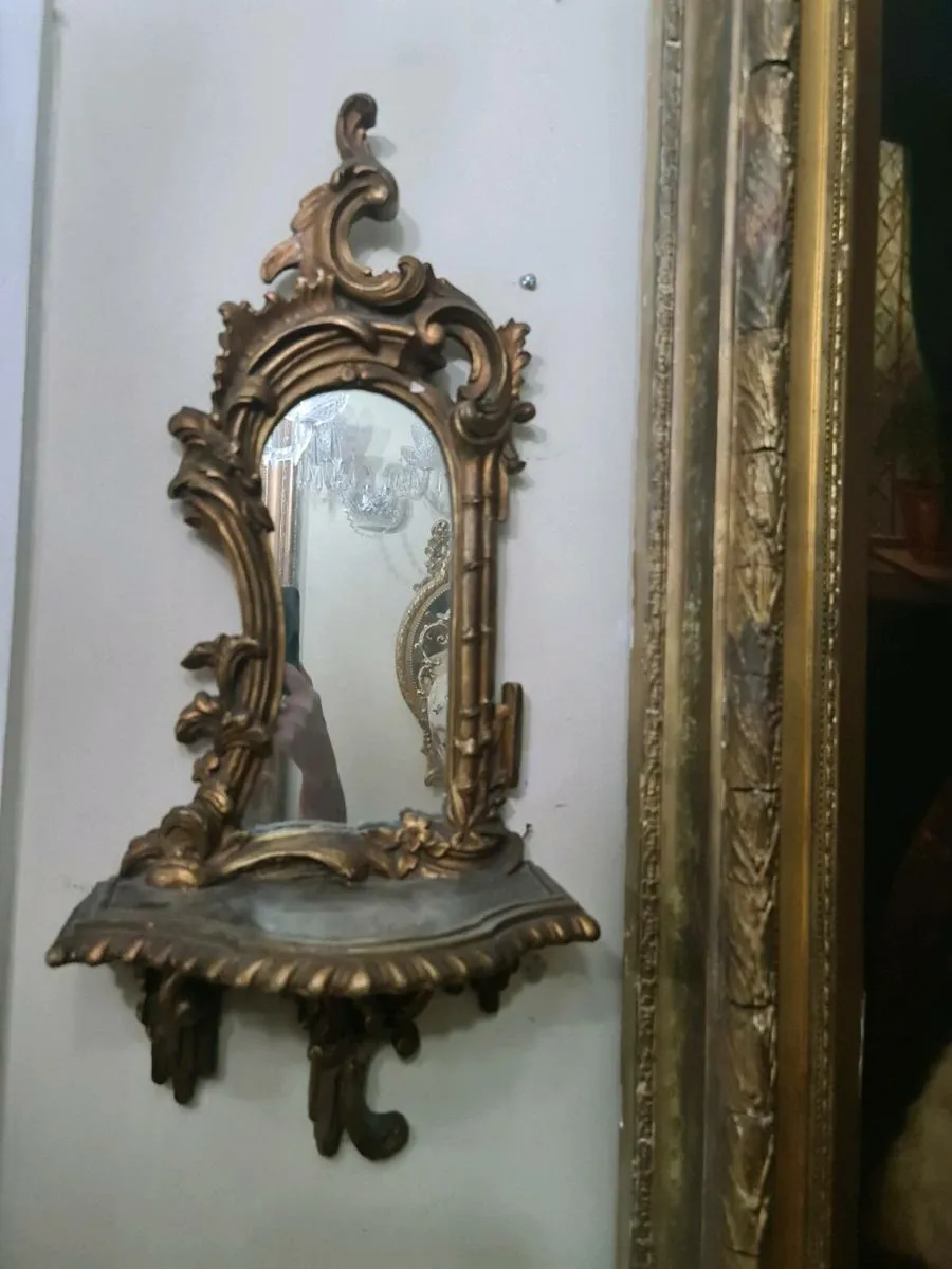 Antique mirrored wall sconces - Image 2