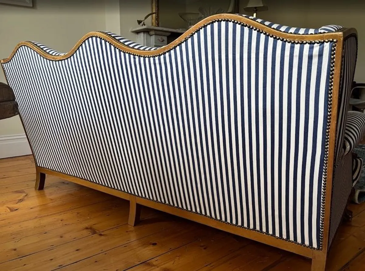 Elegant Vintage Striped Sofa (Classic Charm & Comfort) - Image 2
