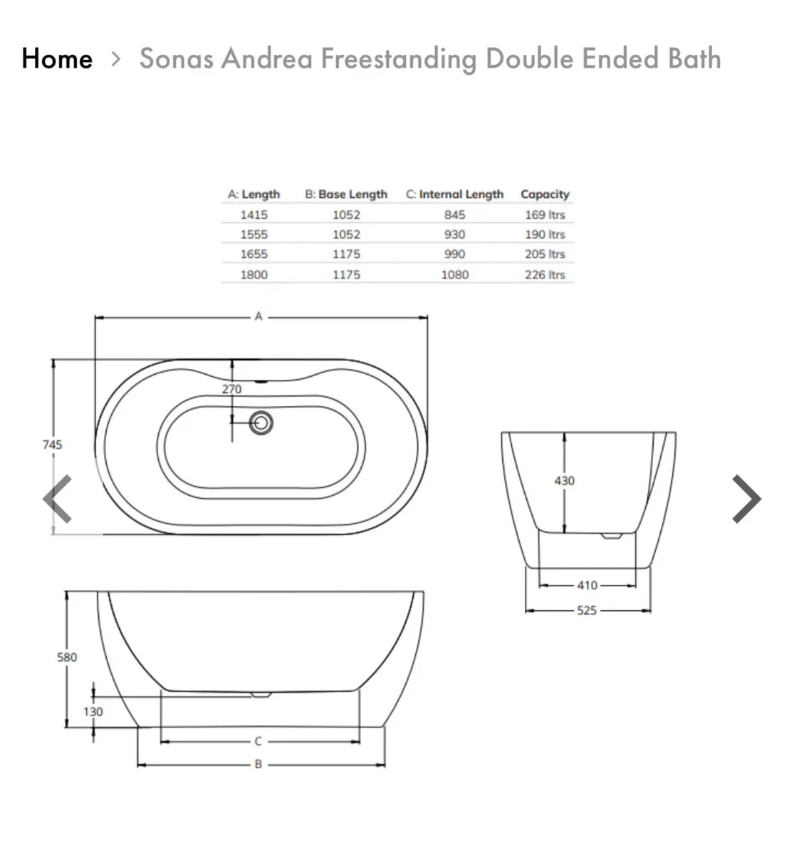 Unused Sonas Andrea Bath - Image 3