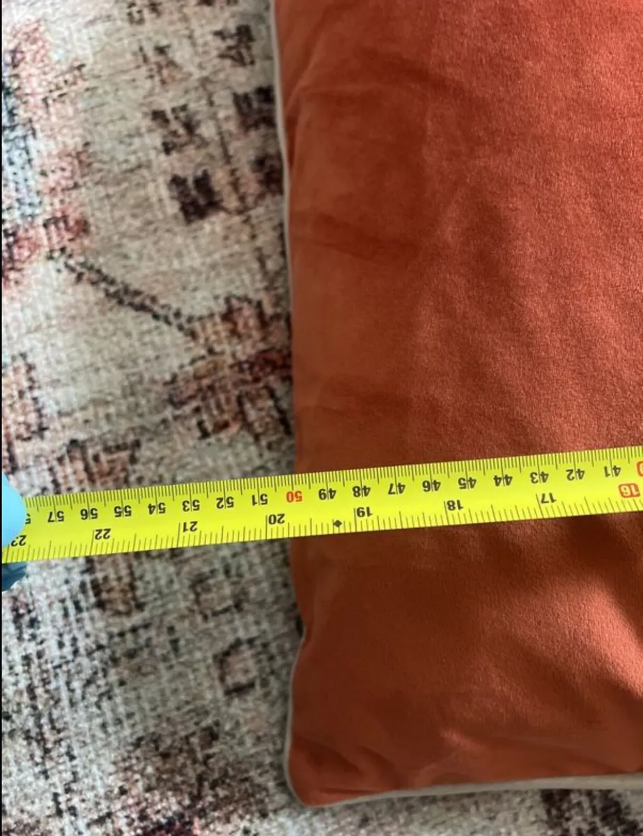 BRAND NEW 2 Large Square Cushions - Burnt Orange - Image 3