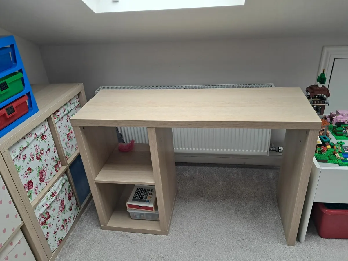 Ikea desk and shelves - Image 1