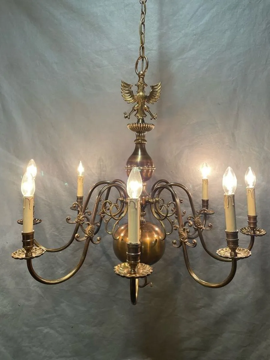 A Very Good Large 8 Branch Flemish Chandelier. - Image 1