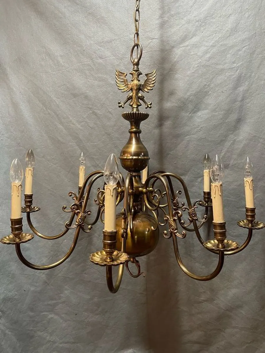 A Very Good Large 8 Branch Flemish Chandelier. - Image 2