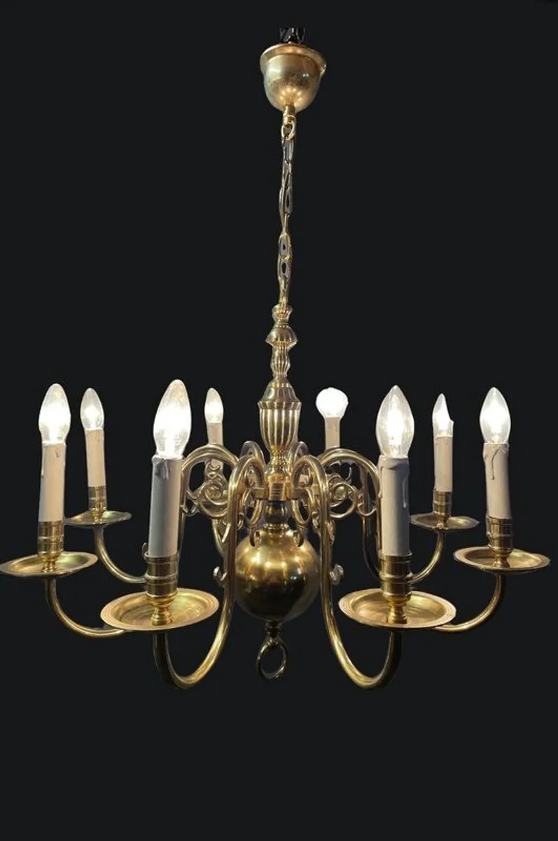 Very Nice Antique Eight-Branch Flemish Chandelier. - Image 1