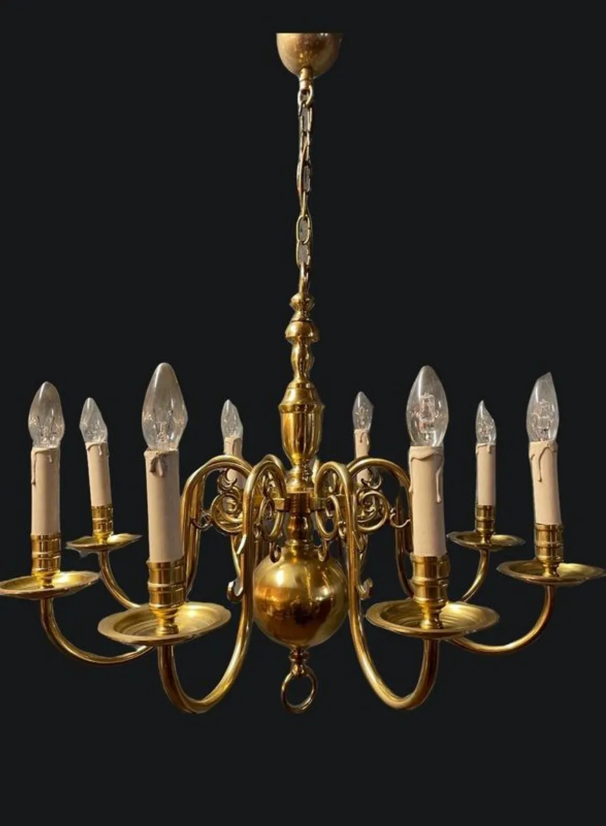 Very Nice Antique Eight-Branch Flemish Chandelier. - Image 2