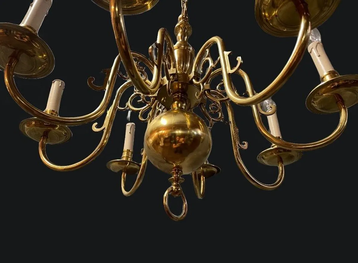 Very Nice Antique Eight-Branch Flemish Chandelier. - Image 3