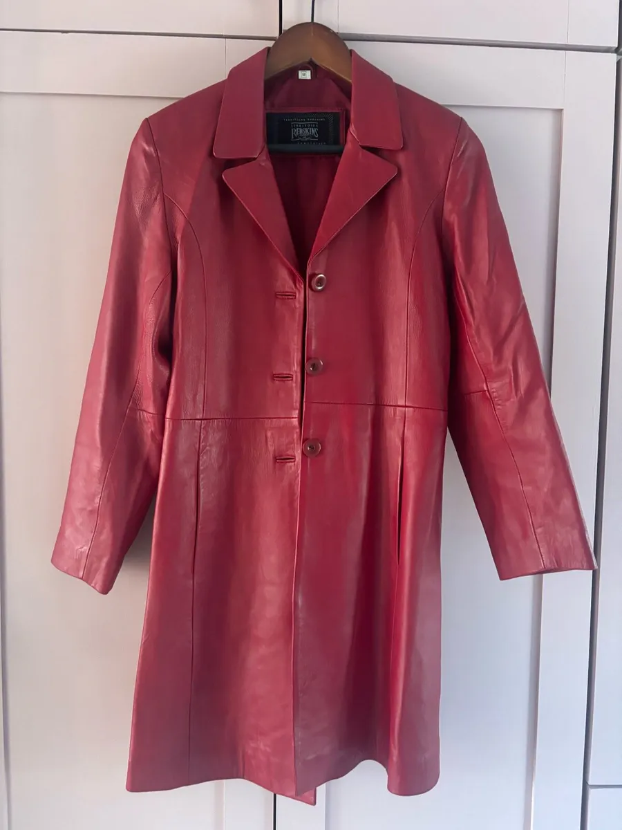 Red leather Coat - Image 3