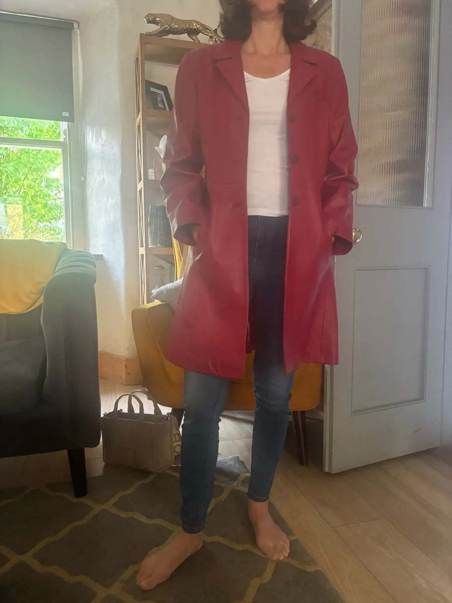 Red leather Coat - Image 4
