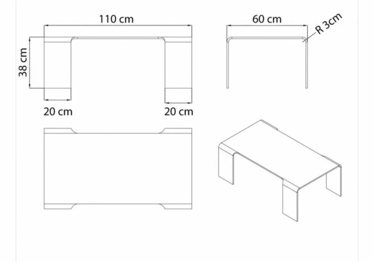 Glass coffee table - Image 3