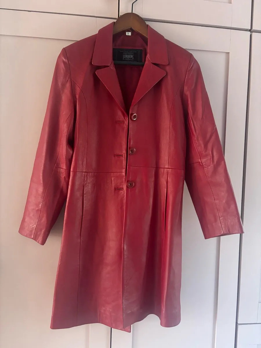 Red leather Coat - Image 1