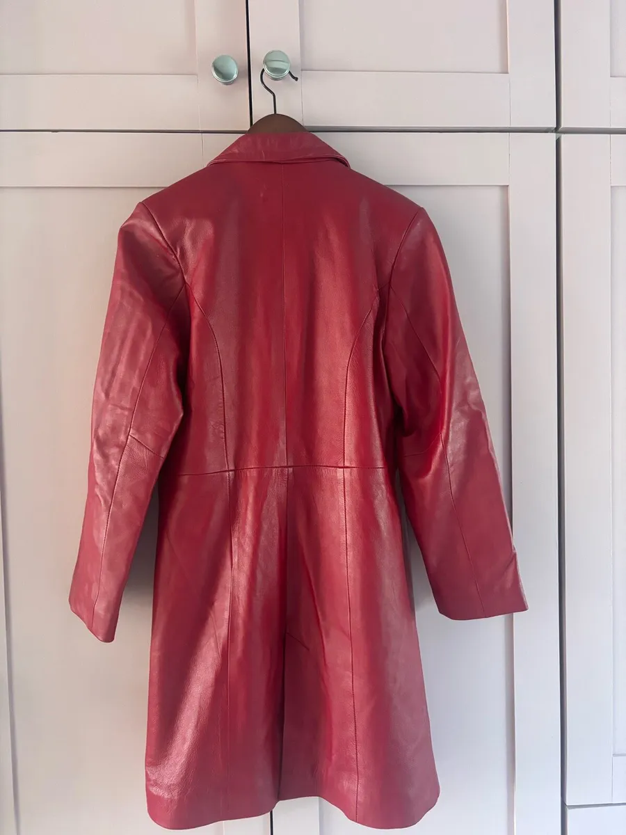 Red leather Coat - Image 2