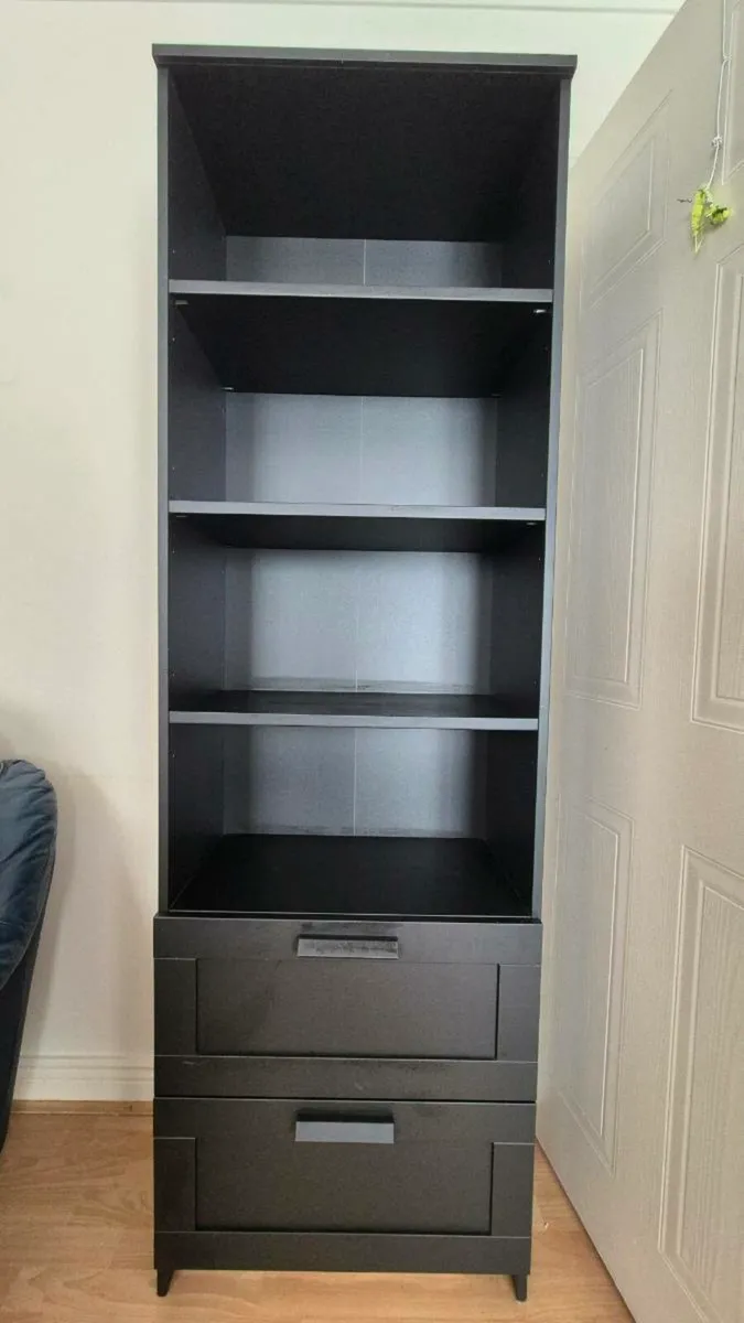 Tall black storage cabinet - Image 1