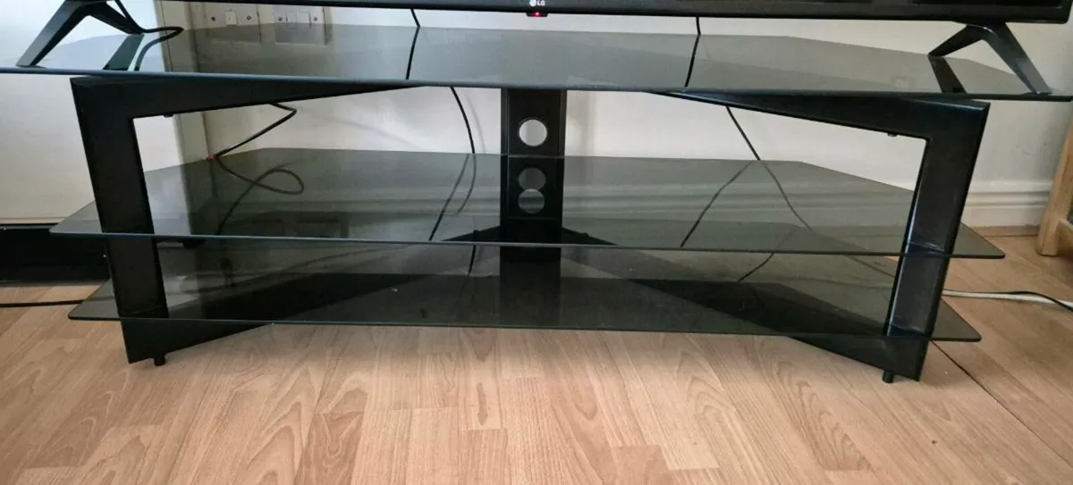 Modern Black Glass TV Stand - Image 1