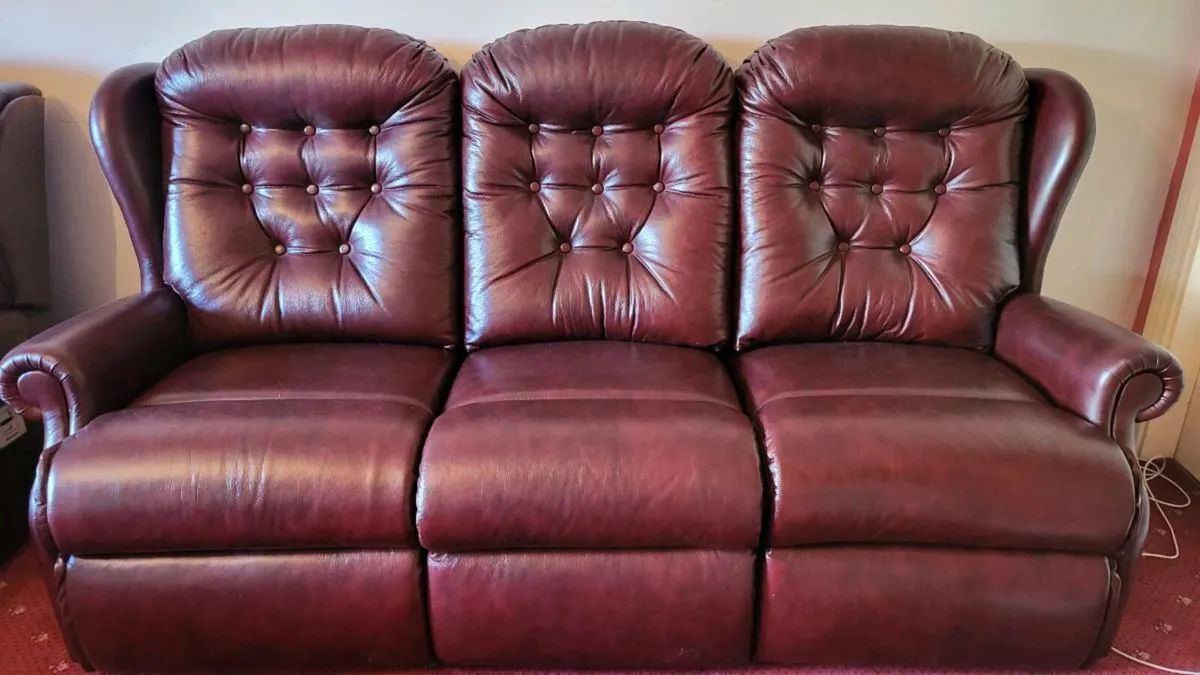 Sherborne Three Piece Leather Suite - Image 2