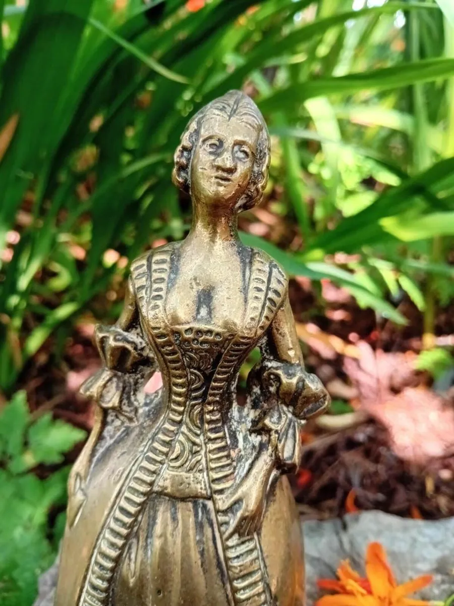 Antique Brass Ornate Lady Bell, Madame de Pompadou - Image 1
