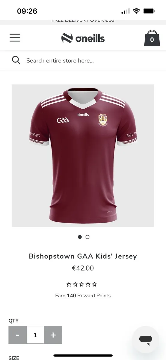 GAA Bishopstown Jersey 9-10 yrs Kids - Image 2