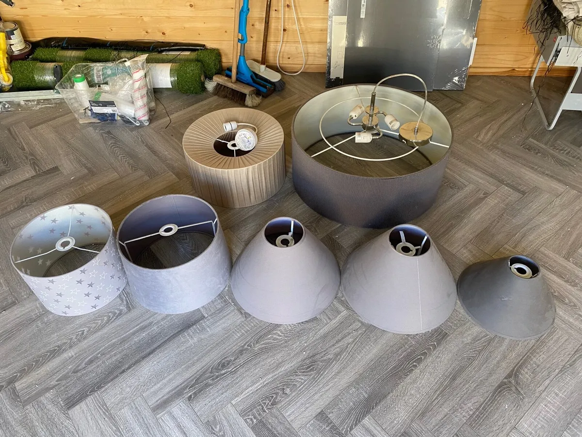 Lamp Shade Pendant - set of 7 with cords - Image 1