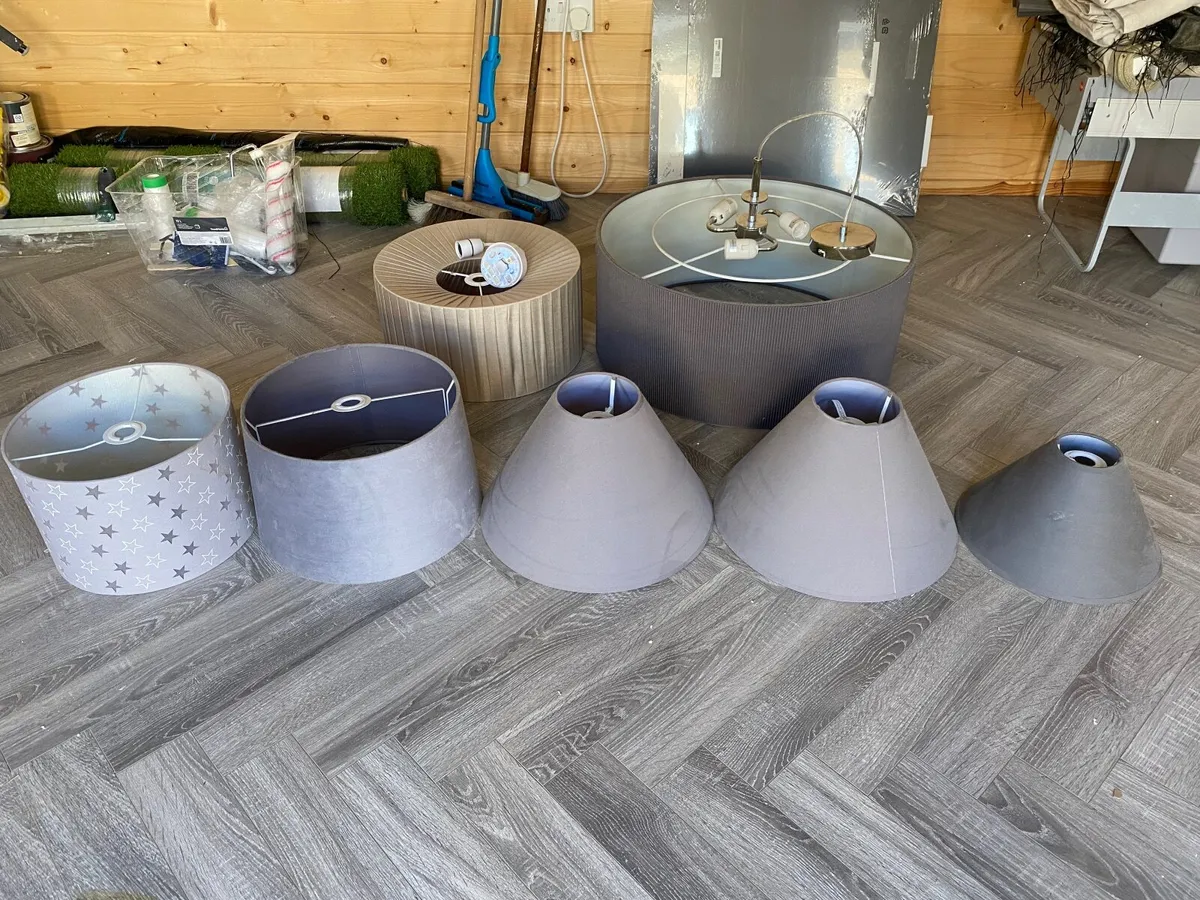 Lamp Shade Pendant - set of 7 with cords - Image 2
