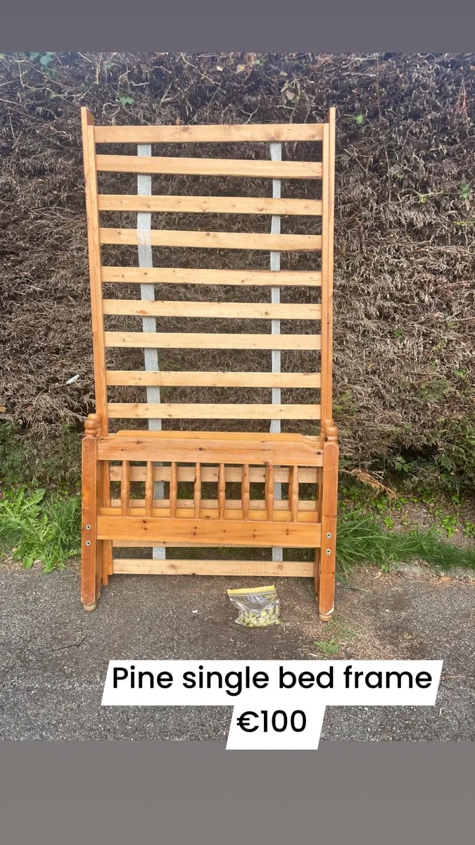 Solid wooden single bed frame - Image 1