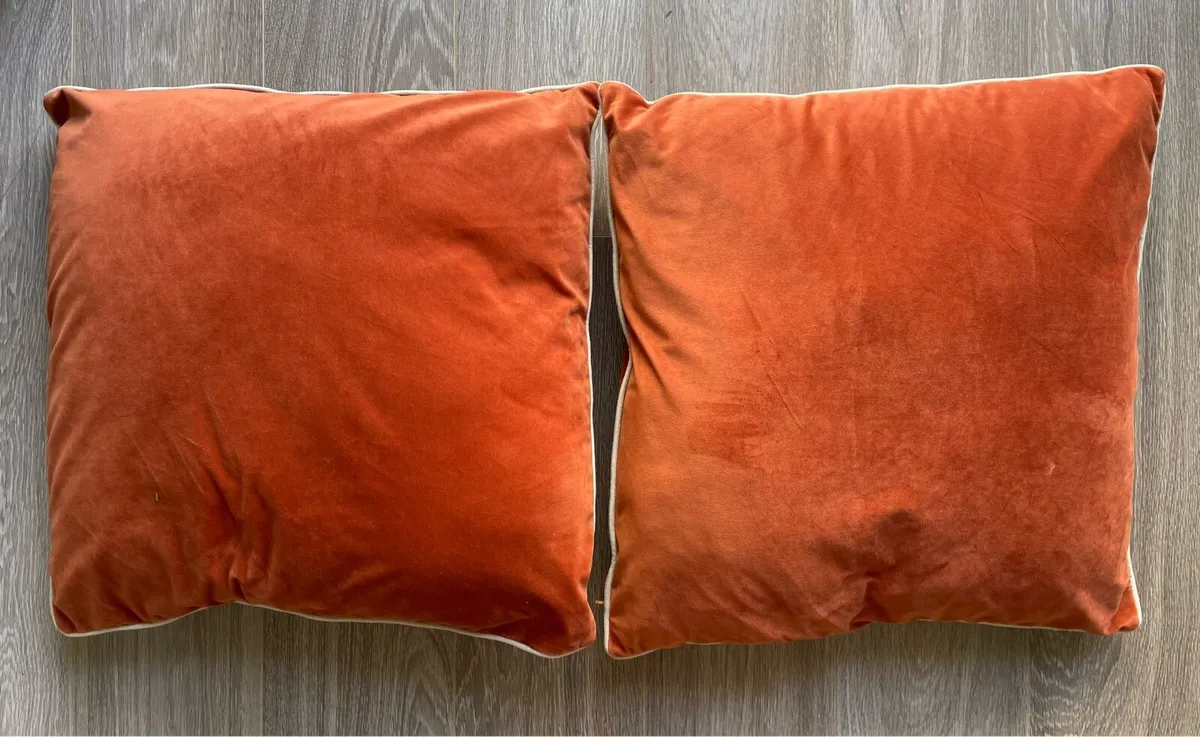 BRAND NEW 2 Large Square Cushions - Burnt Orange - Image 1