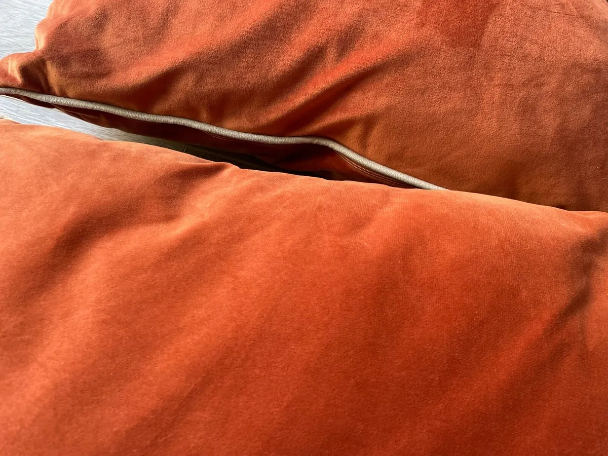 BRAND NEW 2 Large Square Cushions - Burnt Orange - Image 2