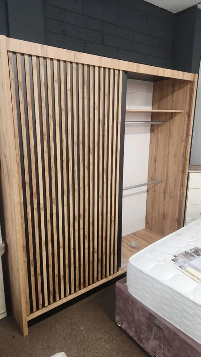 Brand new London Wotan Oak Slicing Wardrobe 200cm x 60cm cost 1020 - Image 3
