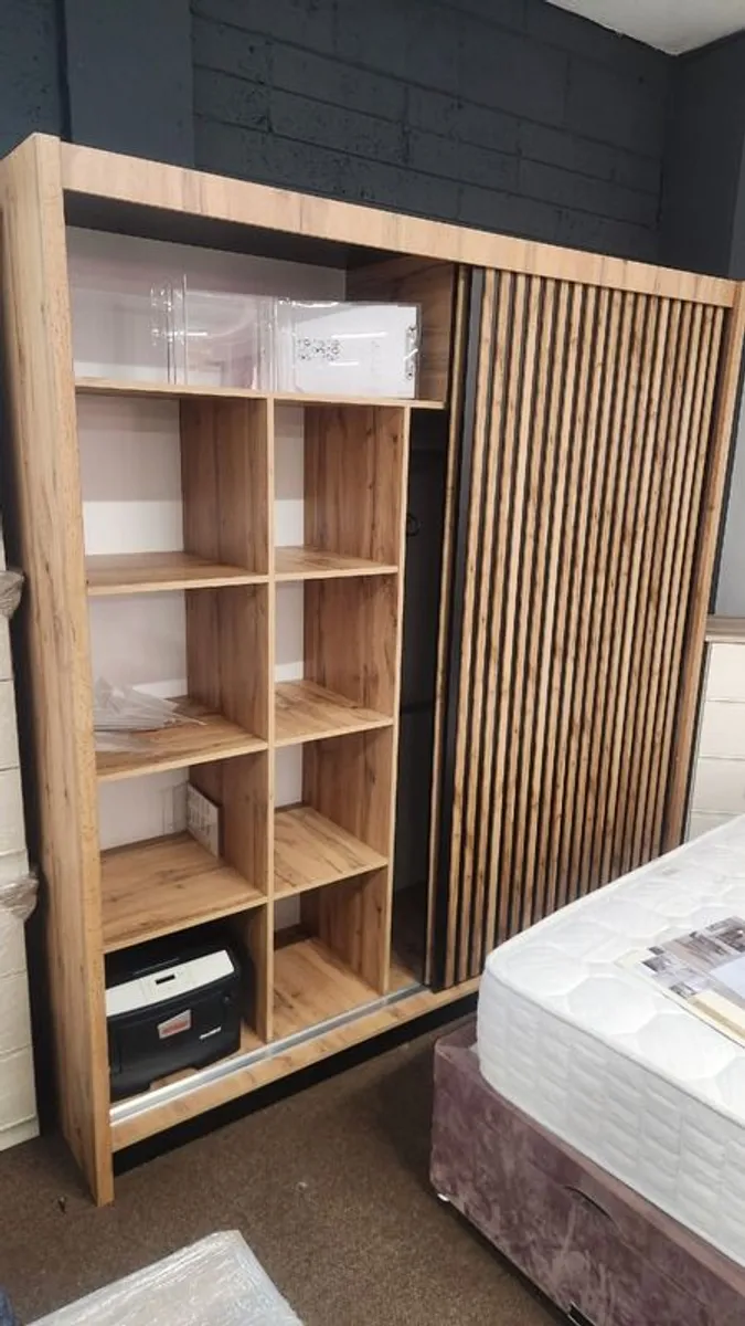 Brand new London Wotan Oak Slicing Wardrobe 200cm x 60cm cost 1020 - Image 4