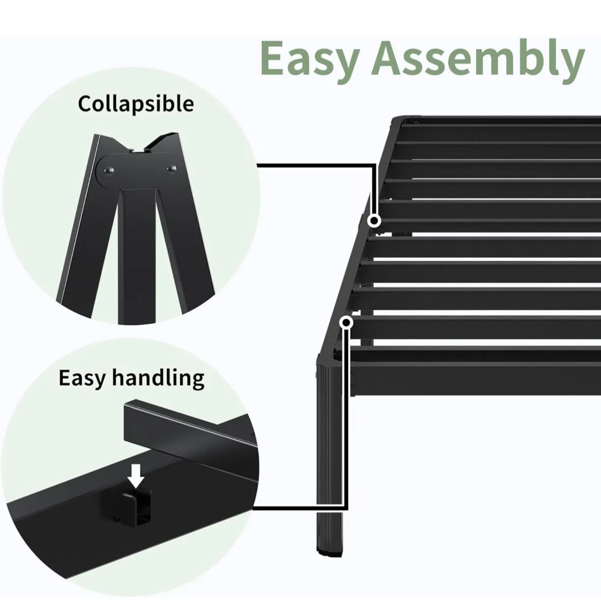 Small Double Bed Frame 30.5 cm High with Rounded C - Image 4