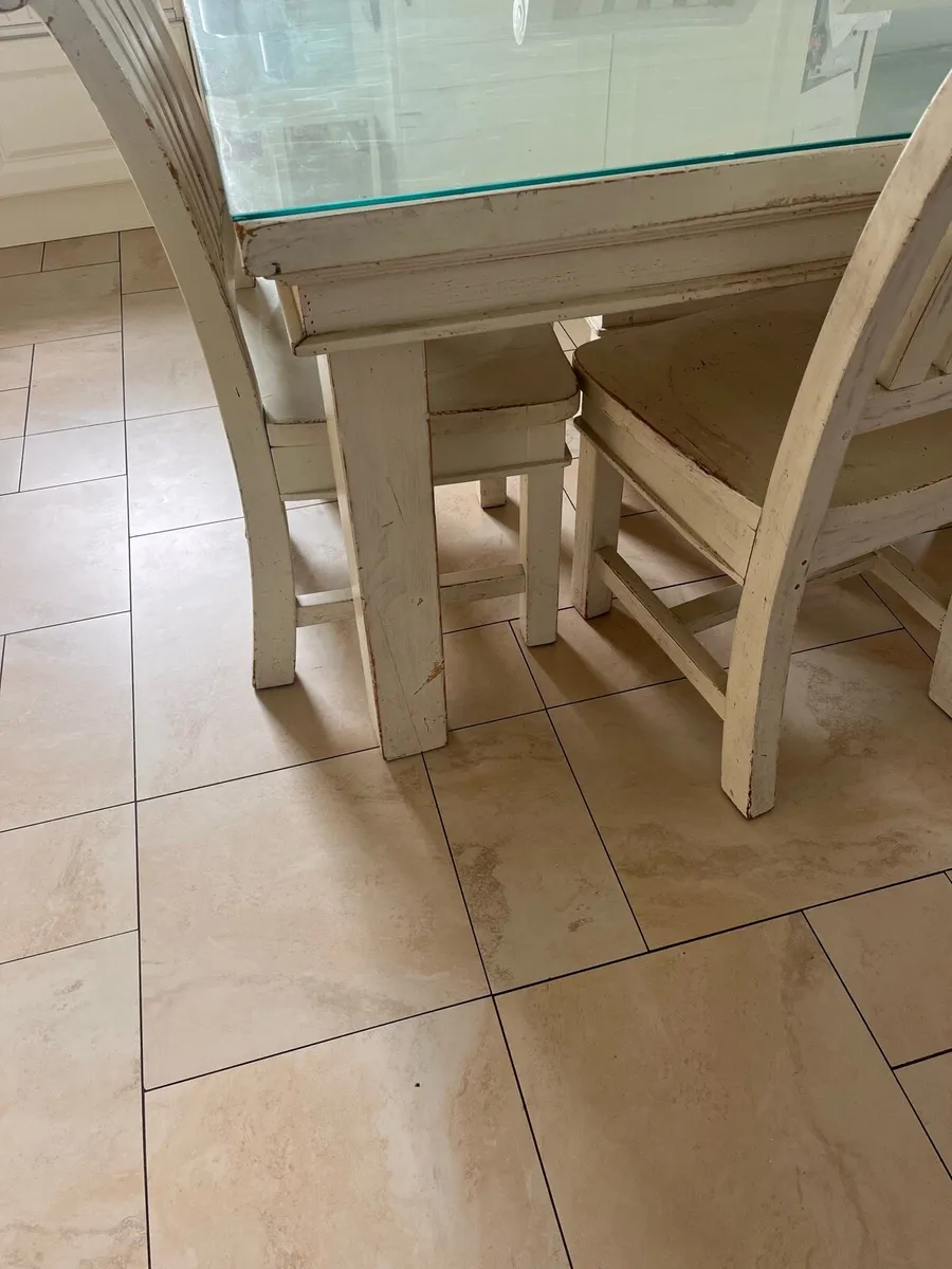 Solid Oak Dining Table (7ft x 3ft) & chairs - Image 3