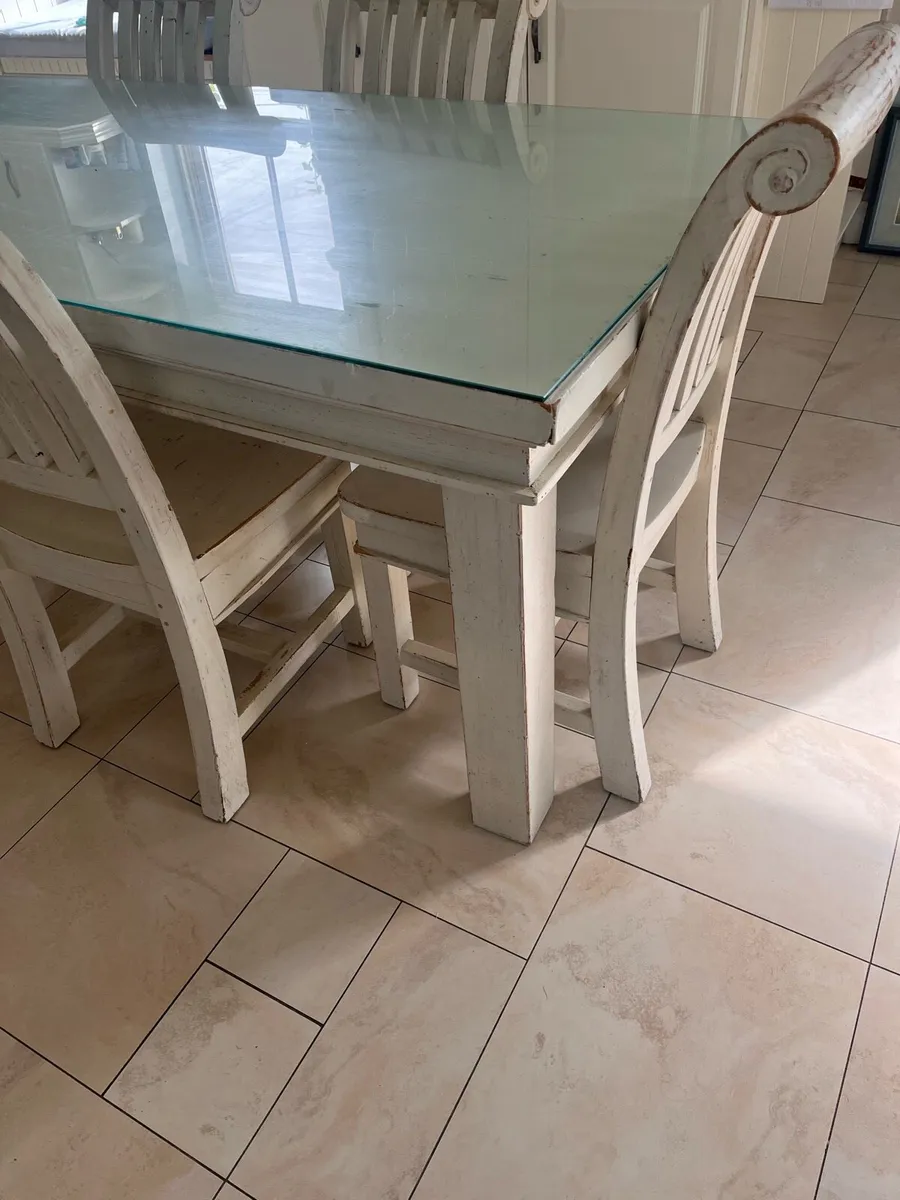 Solid Oak Dining Table (7ft x 3ft) & chairs - Image 4