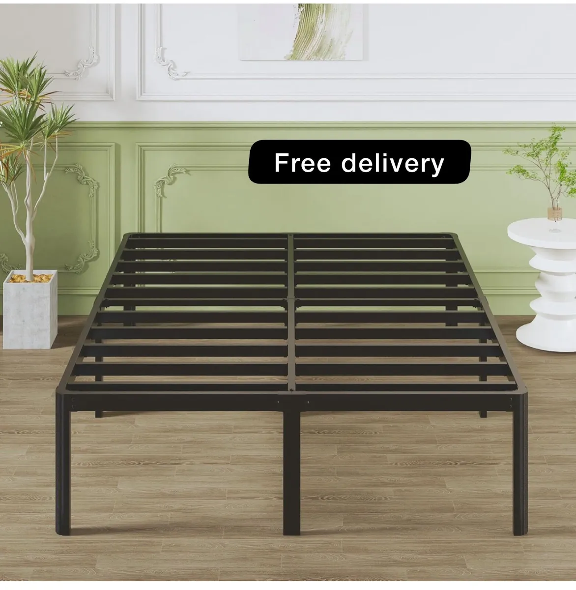 Small Double Bed Frame 4ft with Rounded Corner Leg - Image 1