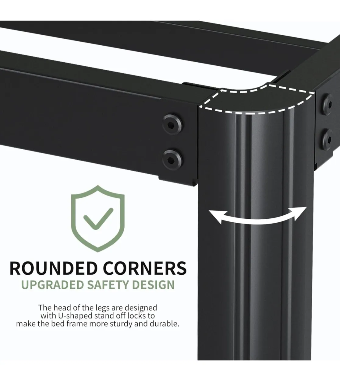 Small Double Bed Frame 4ft with Rounded Corner Leg - Image 2