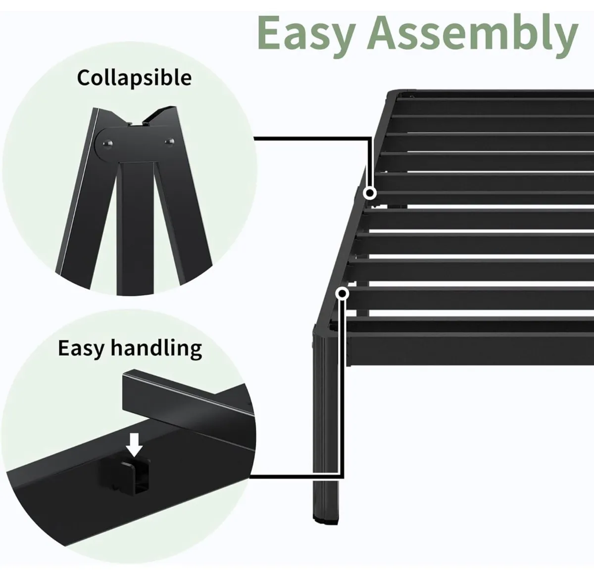 Small Double Bed Frame 4ft with Rounded Corner Leg - Image 4