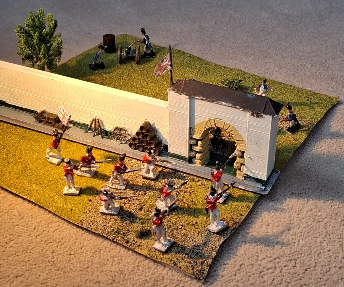 Model metal soldiers in Waterloo Battle diorama - Image 1