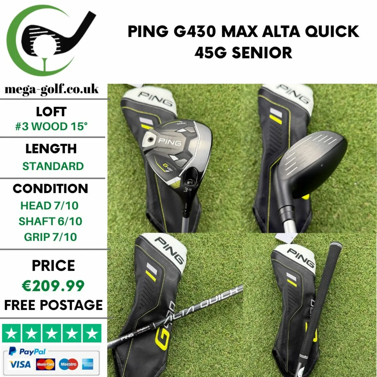 PING G430 MAX #3 WOOD 15° / ALTA QUICK 45G SENIOR - Image 1