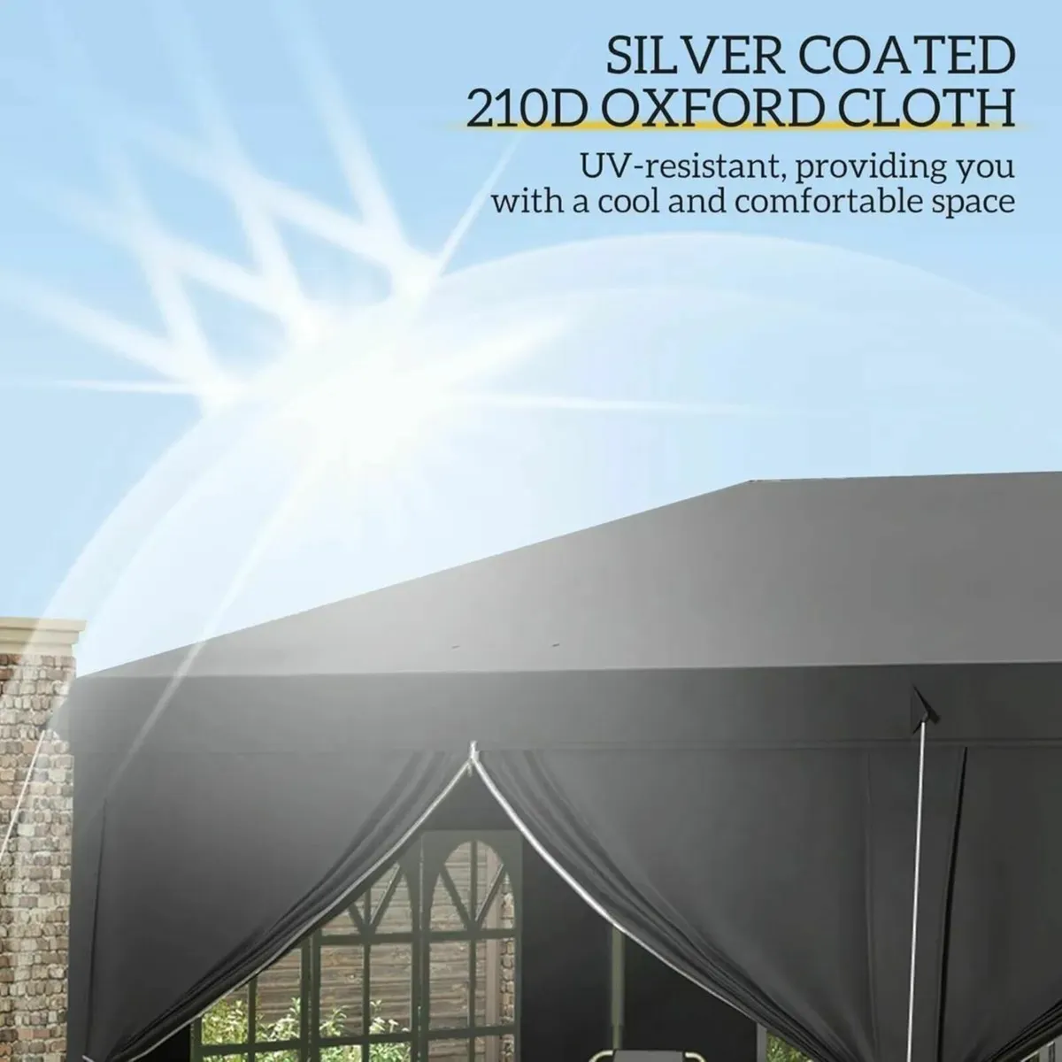 Gazebo 3x6m Pop-Up Tent with Sides & Windows - Image 2