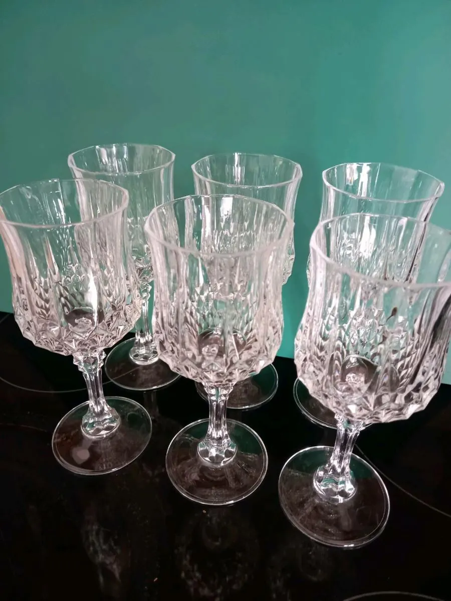 Vintage Cristal D Arques Wine Glasses. Set of 6. - Image 1