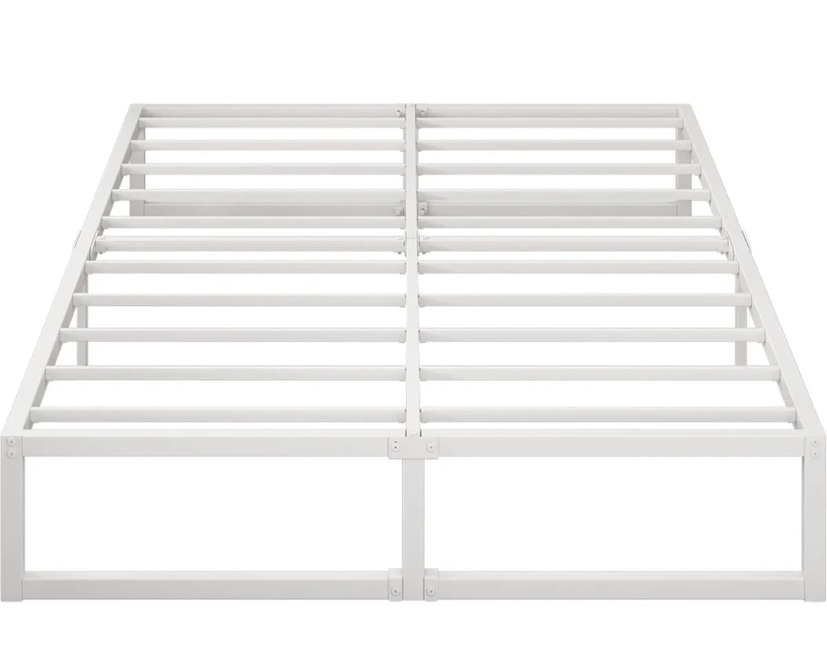 Small Double Bed Frame 120x190 cm Metal Platform B - Image 3