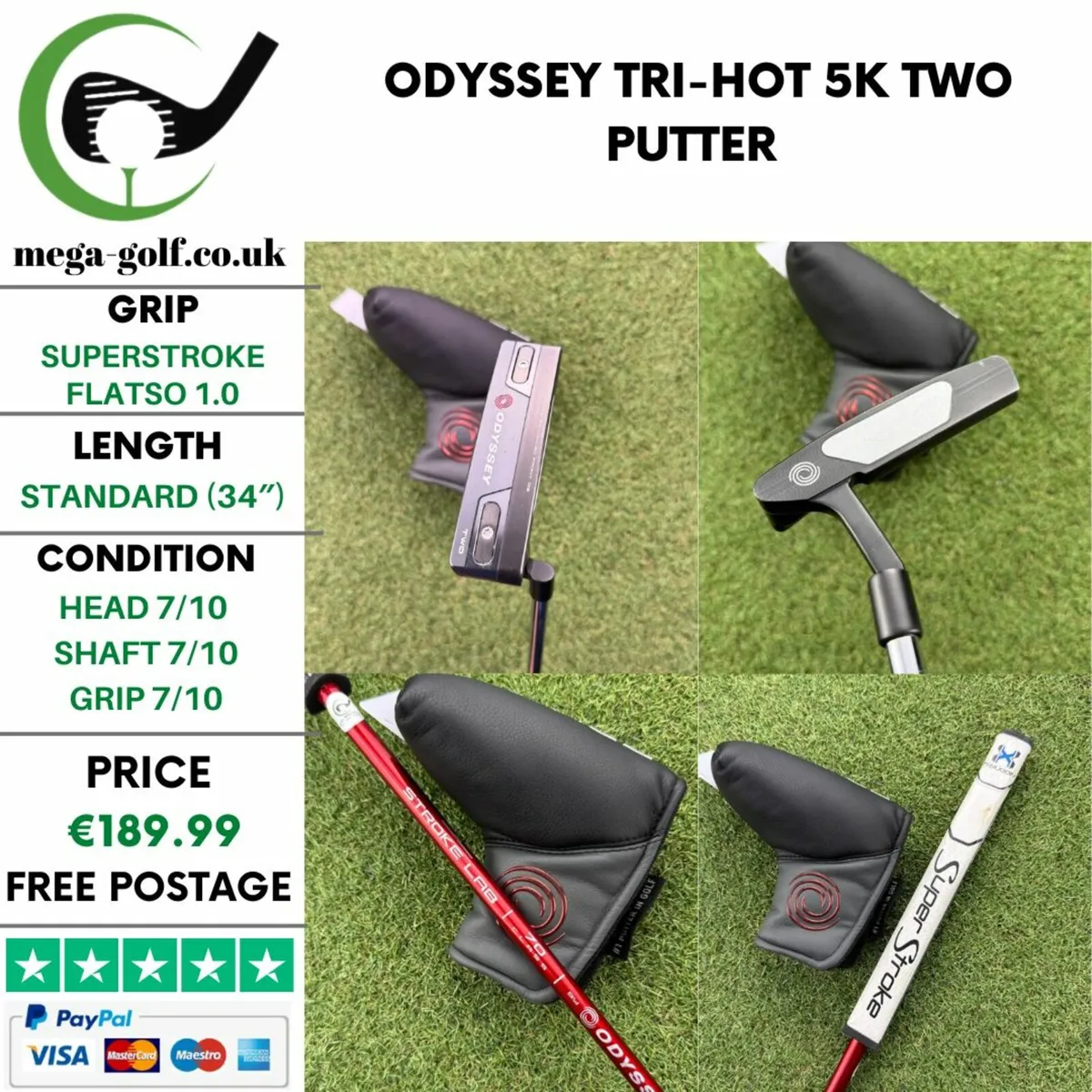 ODYSSEY TRI-HOT 5K TWO PUTTER / 34″ - Image 1
