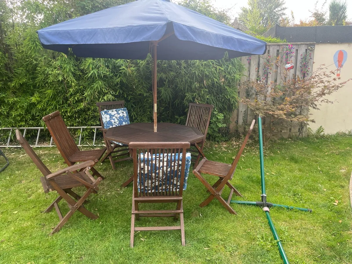 Teak Garden Table & Chairs - Image 2