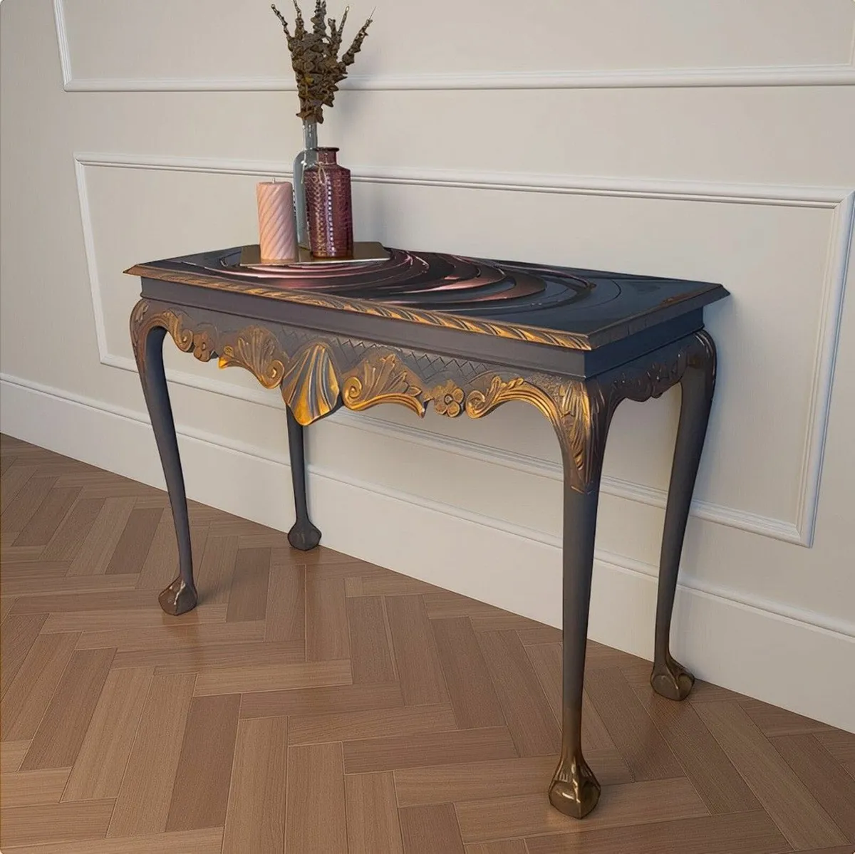 Artisan Console Table with 3D Copper - Image 1