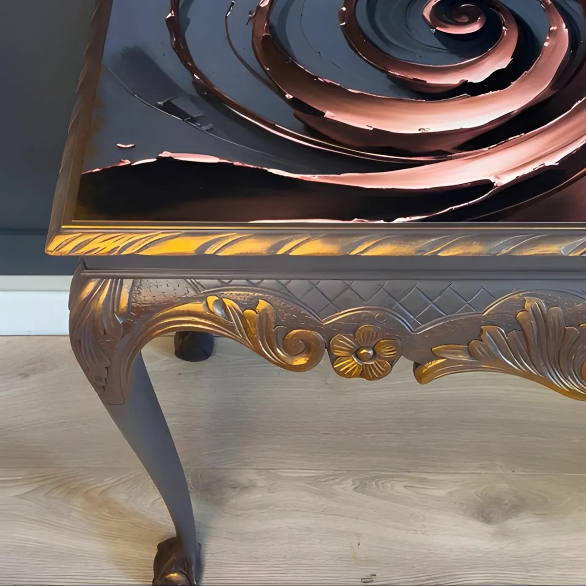 Artisan Console Table with 3D Copper - Image 3