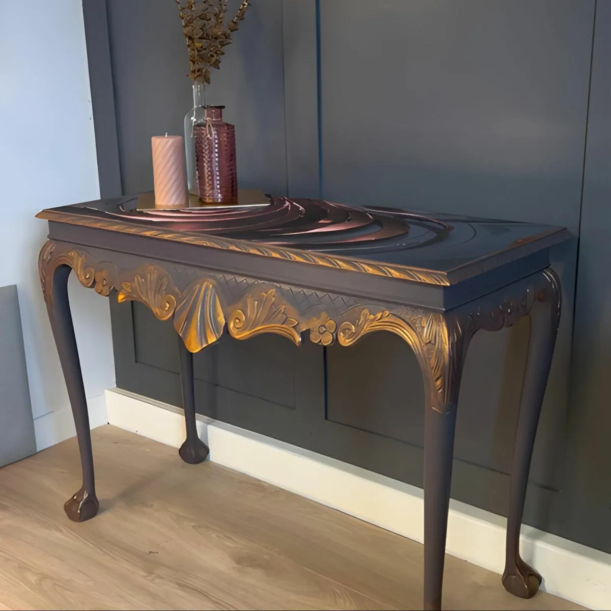 Artisan Console Table with 3D Copper - Image 4