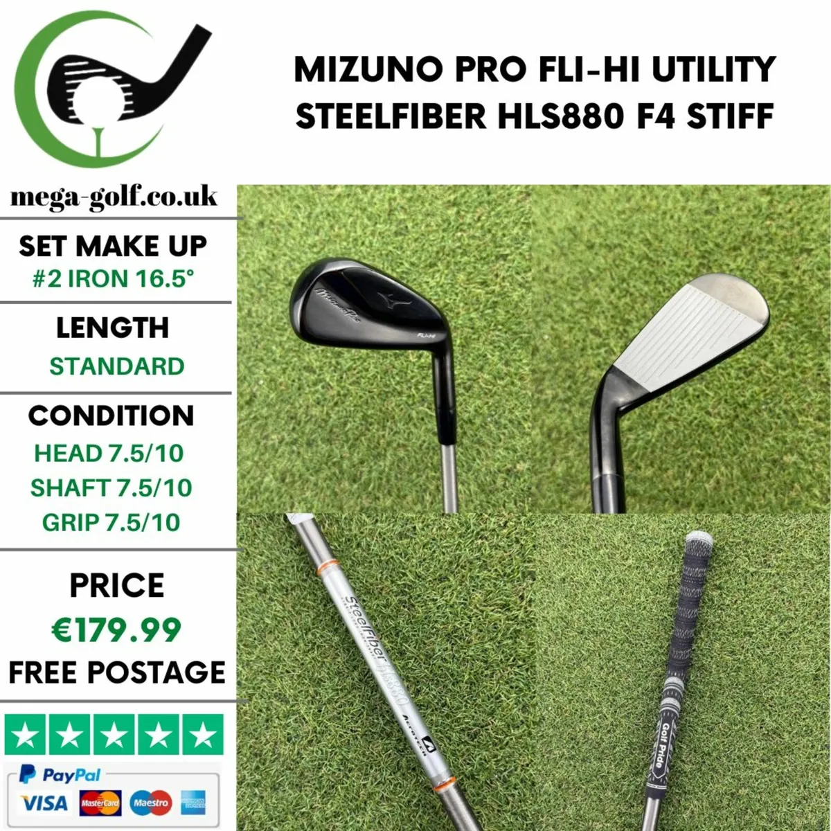 MIZUNO PRO FLI-HI UTILITY #2 IRON 16.5° / STIFF - Image 1