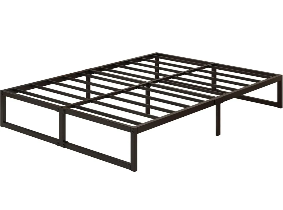Small Double Bed Frame 120x190 cm Metal Platform B - Image 3