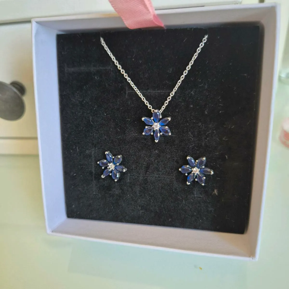 Pandor Sparkling Blue Herbarium Cluster Pendant Ne - Image 1