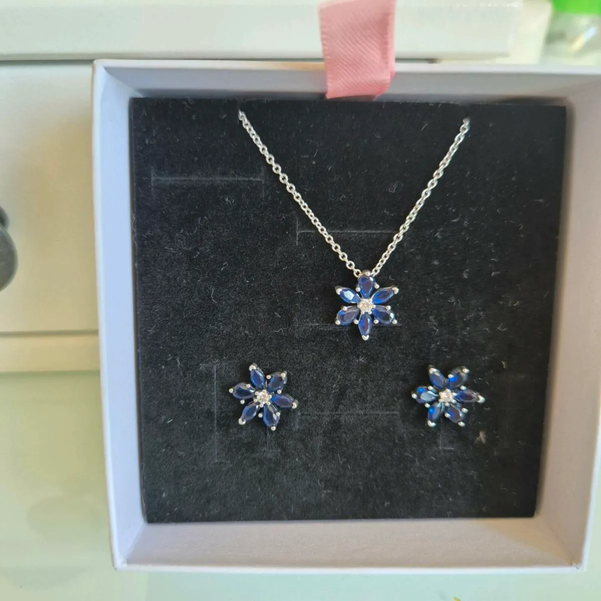 Pandor Sparkling Blue Herbarium Cluster Pendant Ne - Image 2