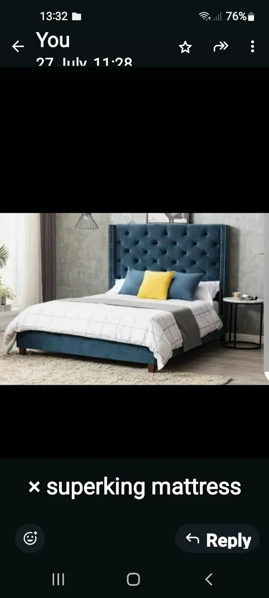 Superking (6ft) Bed frame & Mattress - Image 1